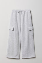 Girls Fleece Wide Leg Cargo Sweatpant