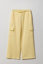 Girls Fleece Wide Leg Cargo Sweatpant