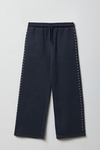 Pantalon d'entraînement à jambe large en molleton clouté pour fille