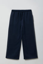 Pantalon d'entraînement à jambe large en molleton clouté pour fille
