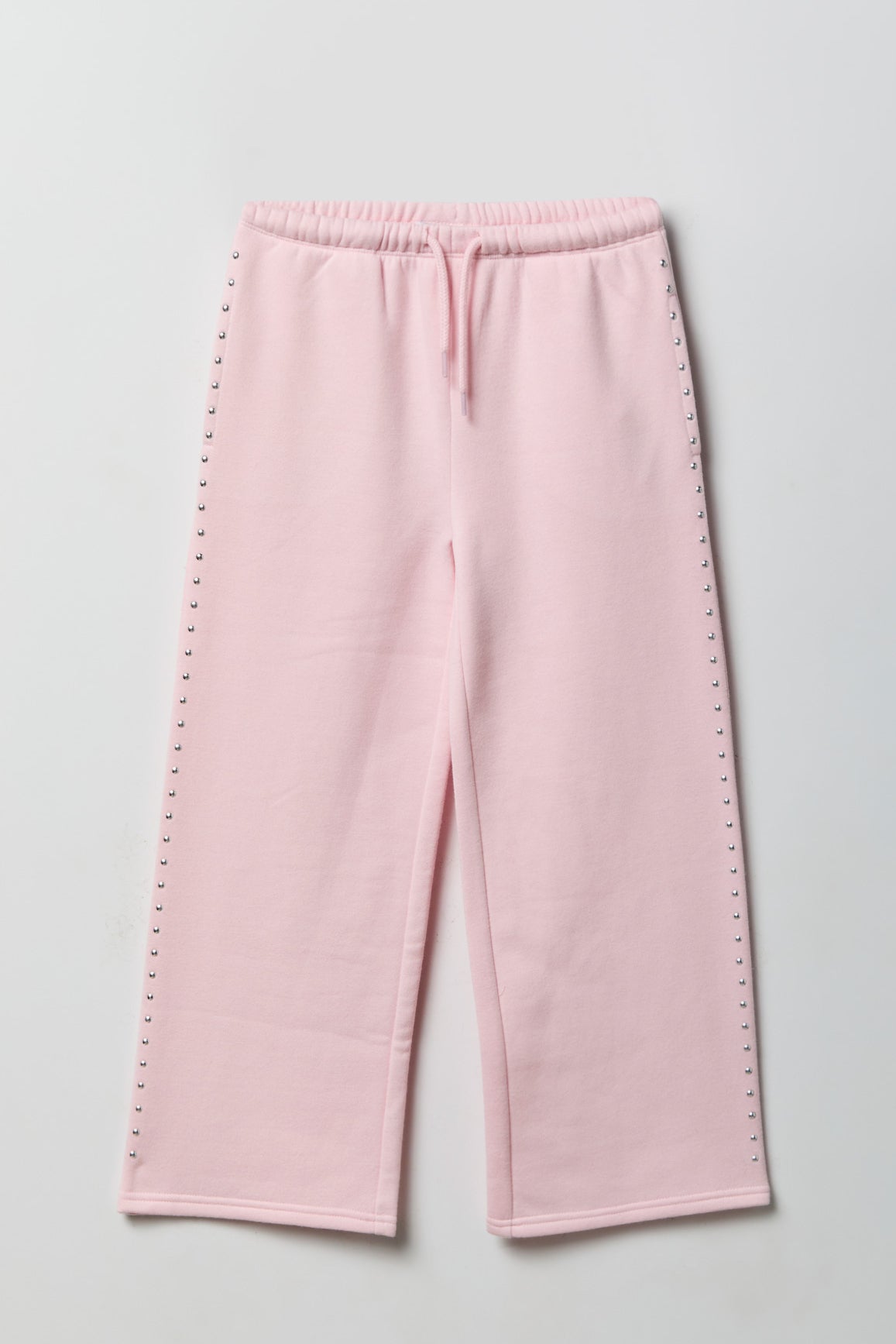 Pantalon d'entraînement à jambe large en molleton clouté pour fille