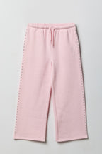 Pantalon d'entraînement à jambe large en molleton clouté pour fille