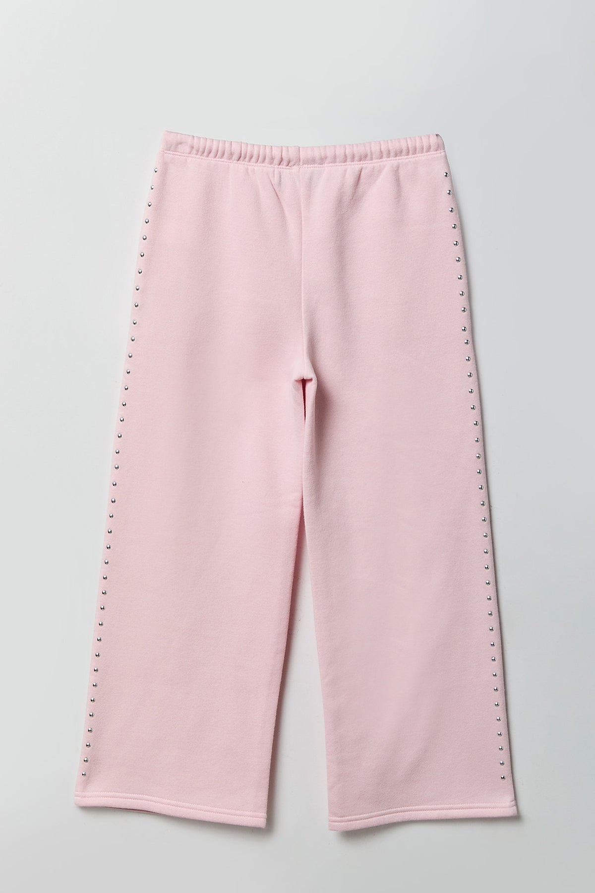 Vue alternative 2. Pantalon d'entraînement à jambe large en molleton clouté pour fille