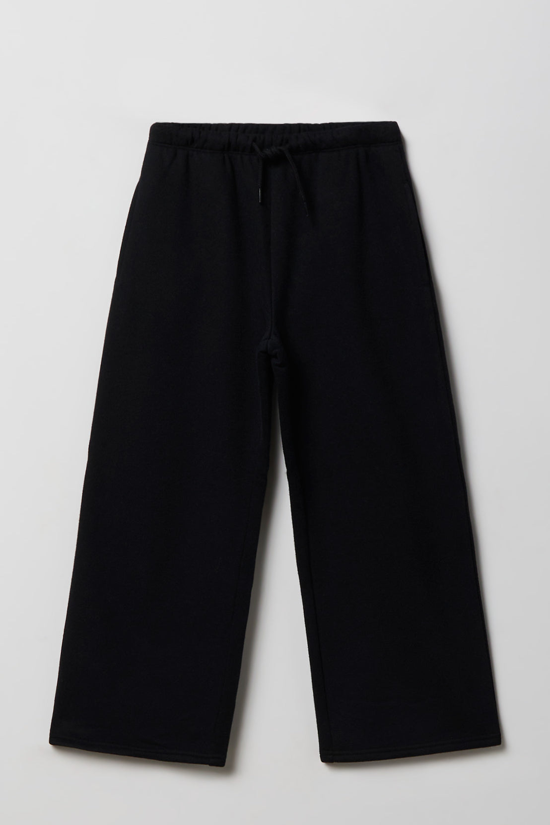 Girls Luxe Fleece Wide Leg Sweatpant - Black