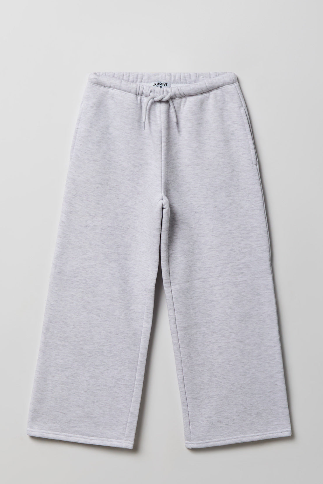 Girls Luxe Fleece Wide Leg Sweatpant - Light Grey