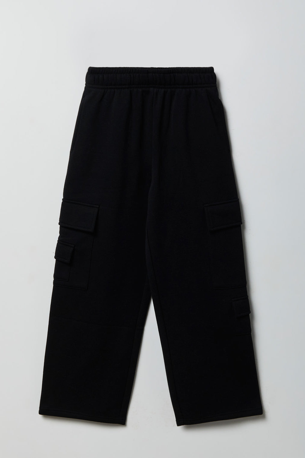 Girls Cargo Fleece Sweatpant - Black