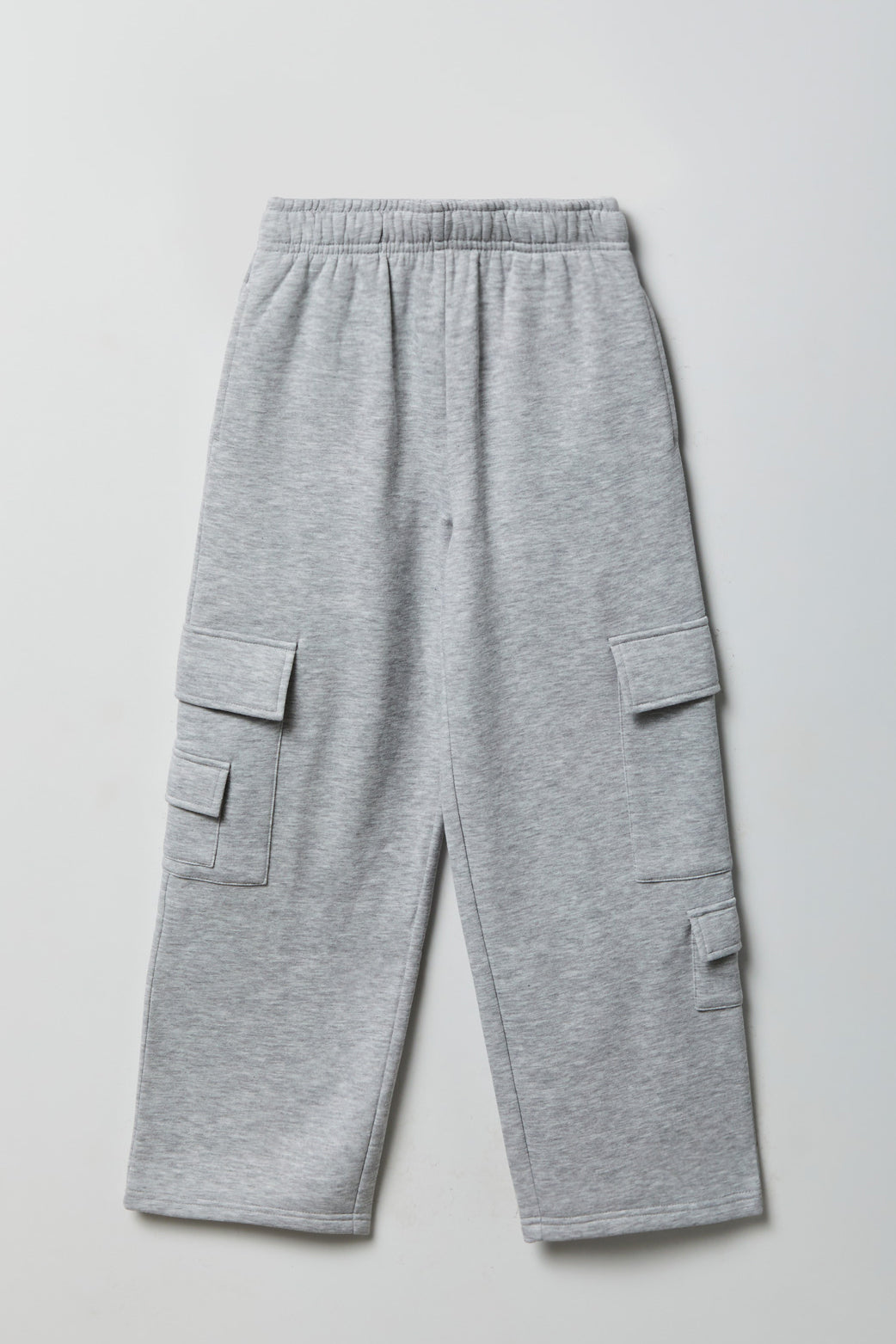 Girls Cargo Fleece Sweatpant - Heather Grey