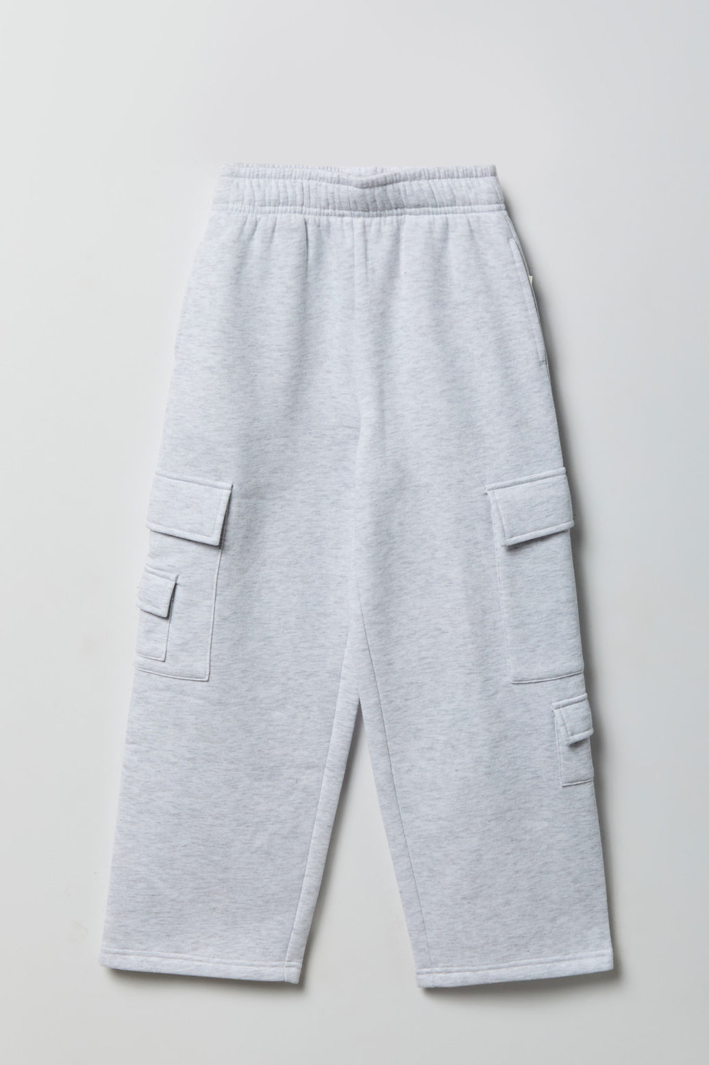 Girls Cargo Fleece Sweatpant - Light Grey