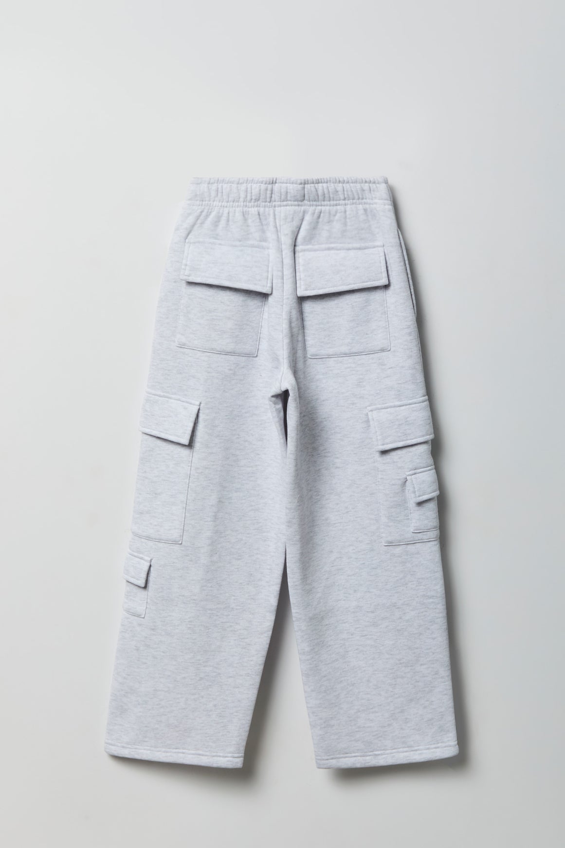 Alt View 2. Girls Cargo Fleece Sweatpant - Light Grey