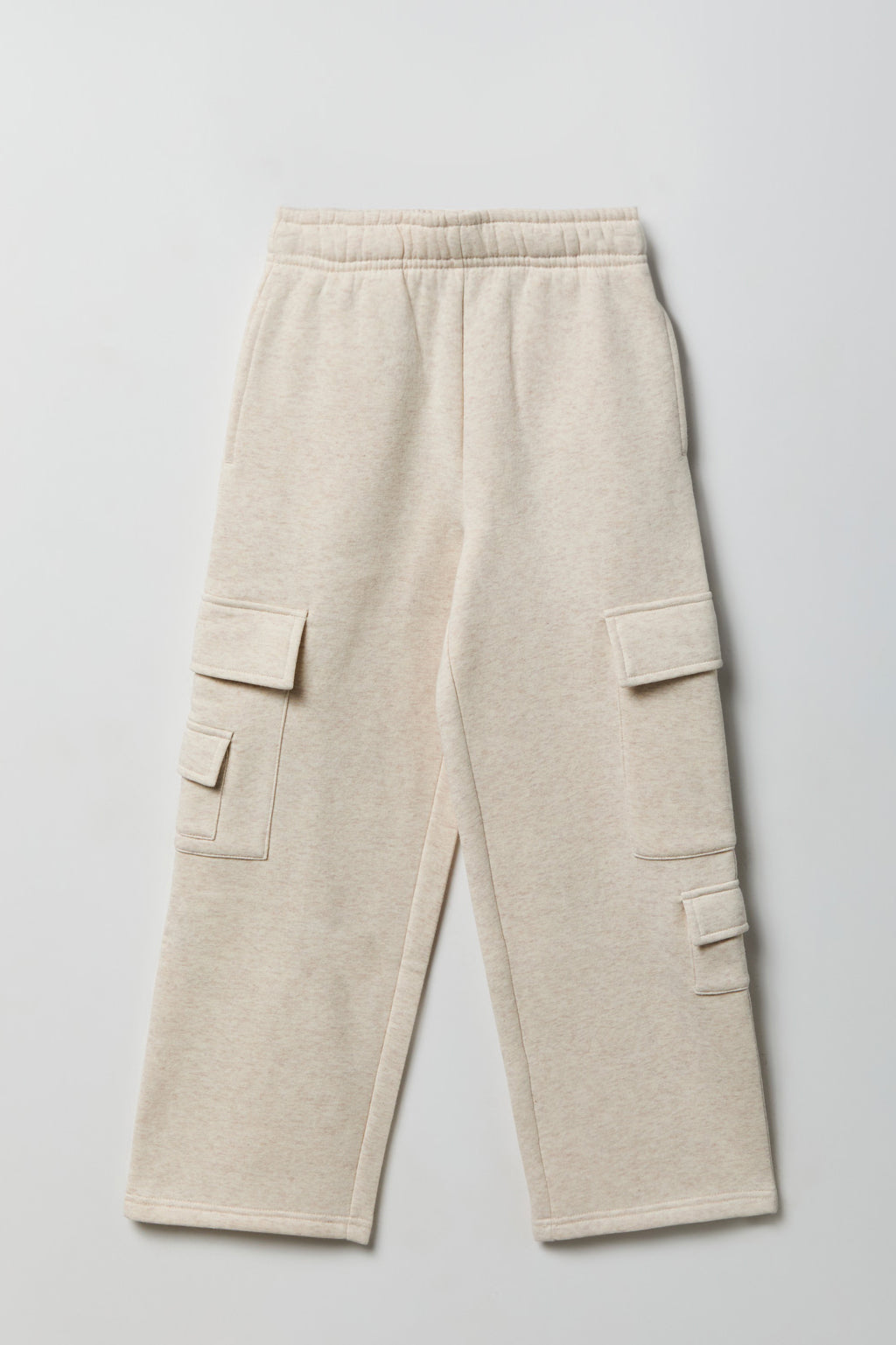 Girls Cargo Fleece Sweatpant - Oatmeal