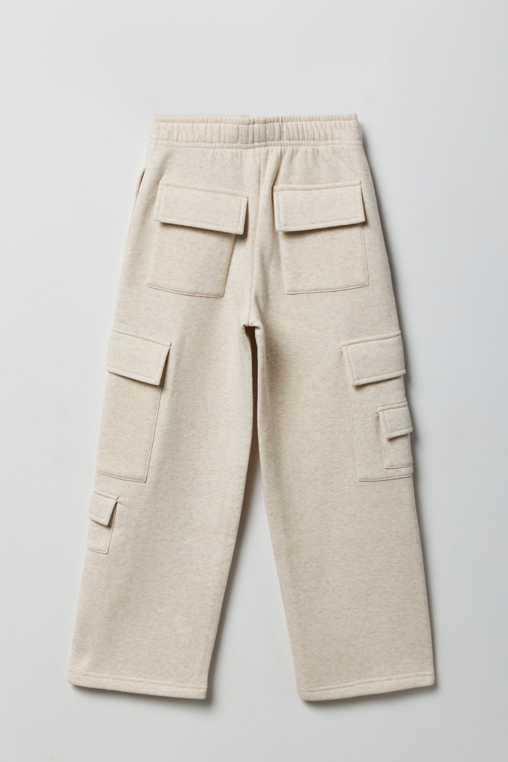 Alt View 2. Girls Cargo Fleece Sweatpant - Oatmeal
