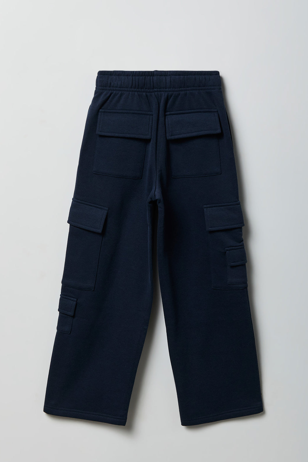 Alt View 2. Girls Cargo Fleece Sweatpant - Navy