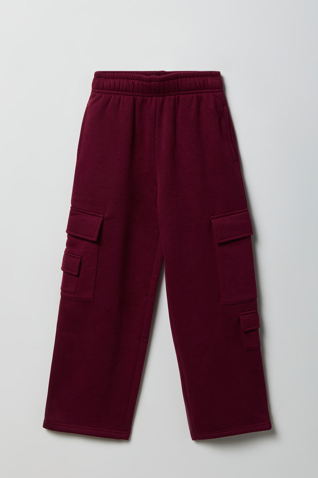 Girls Cargo Fleece Sweatpant - Burgundy