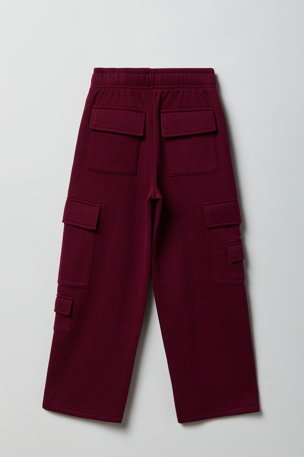 Alt View 2. Girls Cargo Fleece Sweatpant - Burgundy