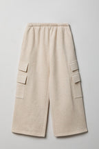 Girls Wide Leg Cargo Fleece Sweatpant