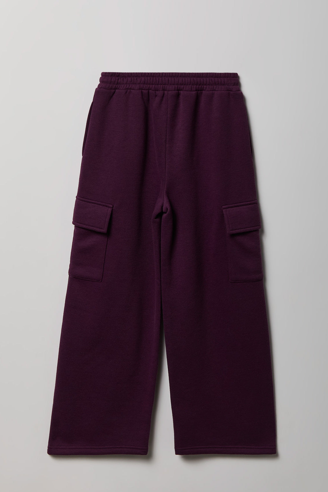 Alt View 2. Girls Fleece Cargo Sweatpant - Purple