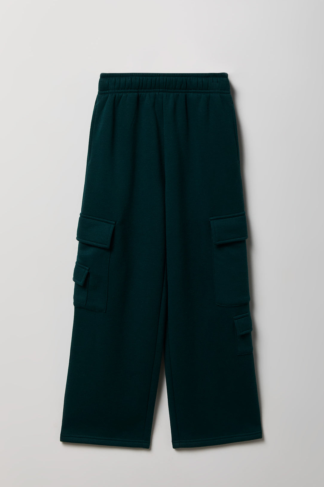 Pantalon d'entraînement cargo à jambe large en molleton pour fille