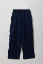Pantalon d'entraînement cargo à jambe large en molleton pour fille