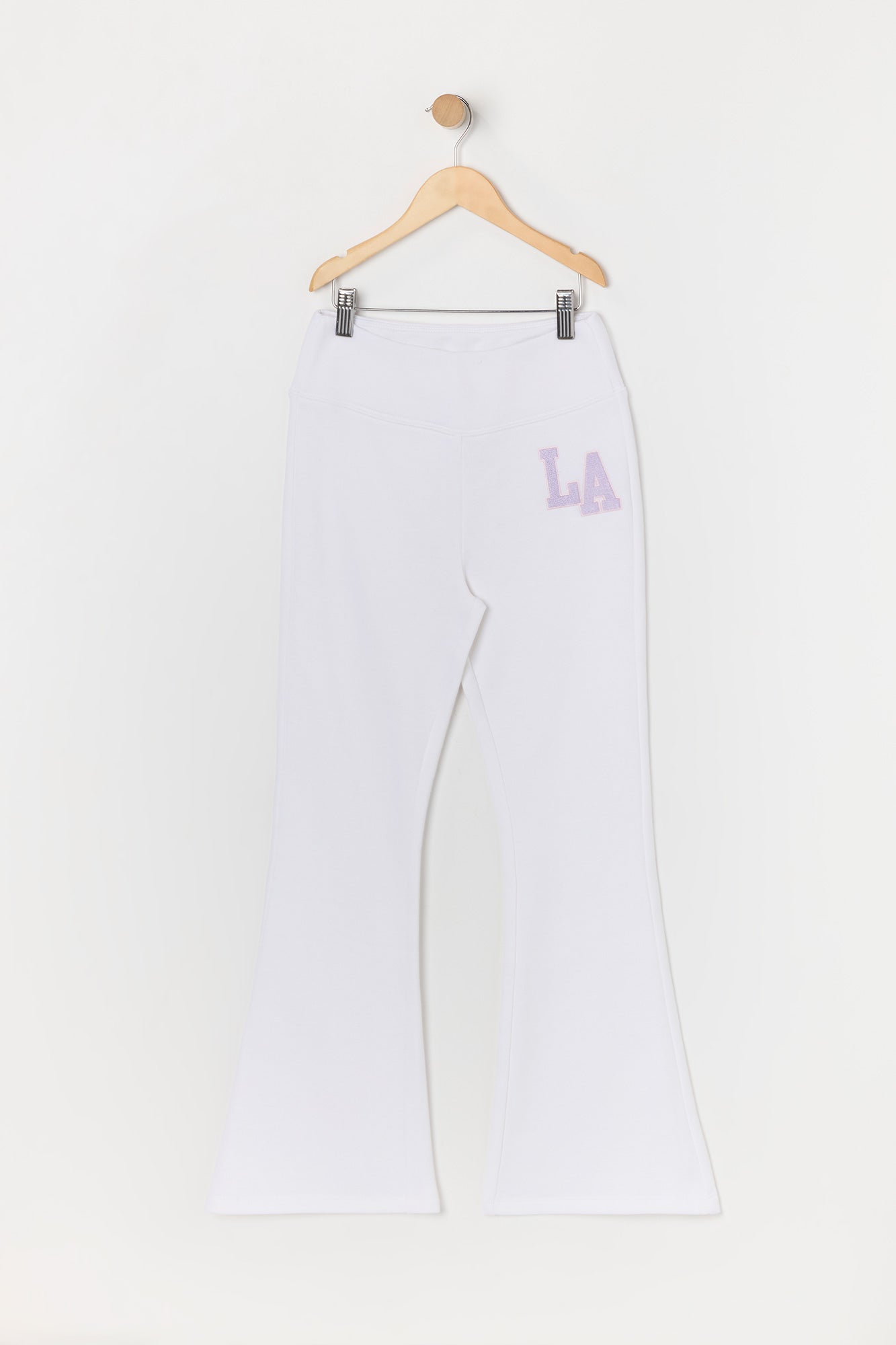 Girls LA Embroidered Fleece Flare Pant
