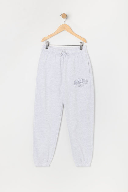 Jogger en molleton avec motif brodé Los Angeles pour fille