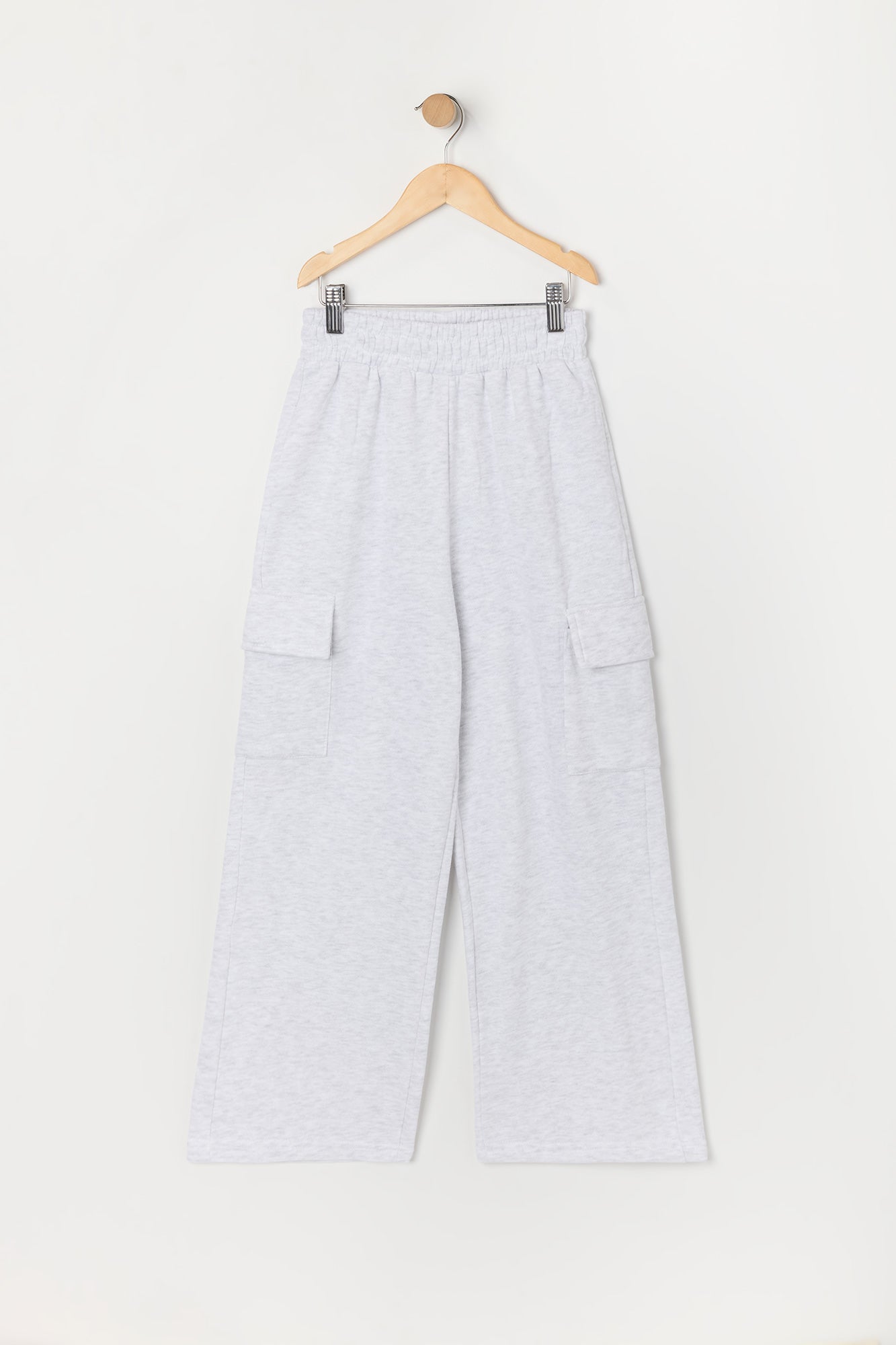 Pantalon d'entraînement cargo à jambe large en molleton pour fille