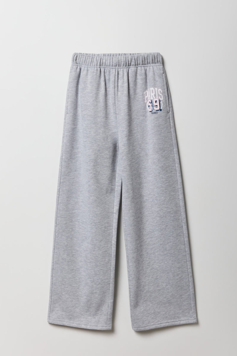 Girls Graphic Fleece Wide Leg Sweatpant