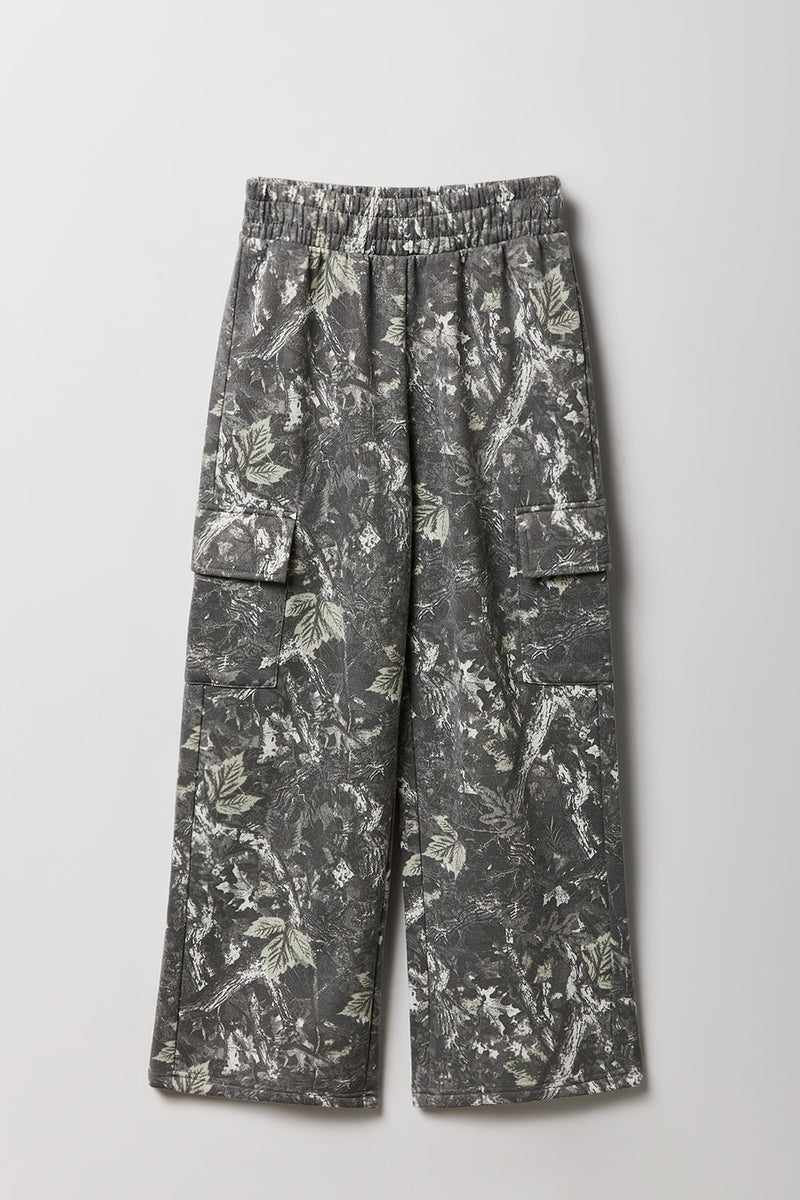 Pantalon cargo en molleton à jambe large pour filles