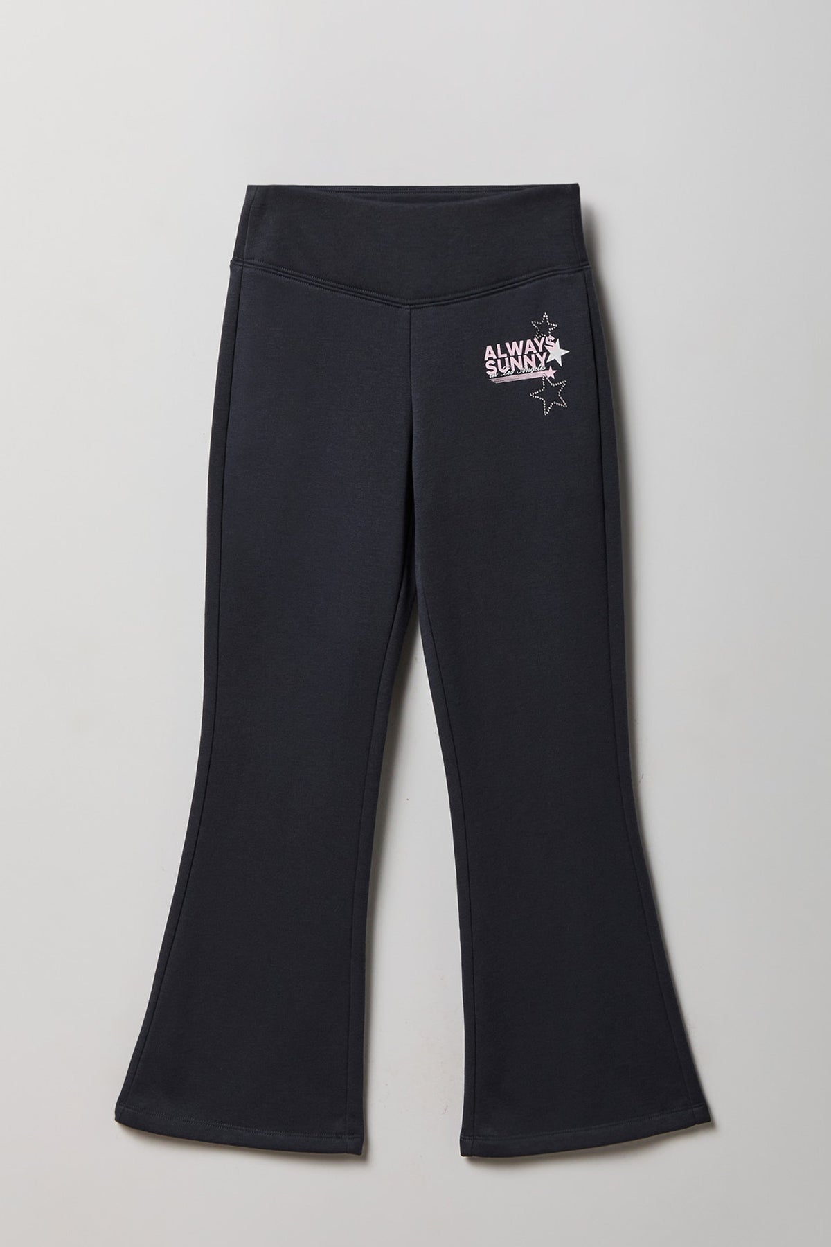 Pantalon à jambe évasée en molleton imprimé