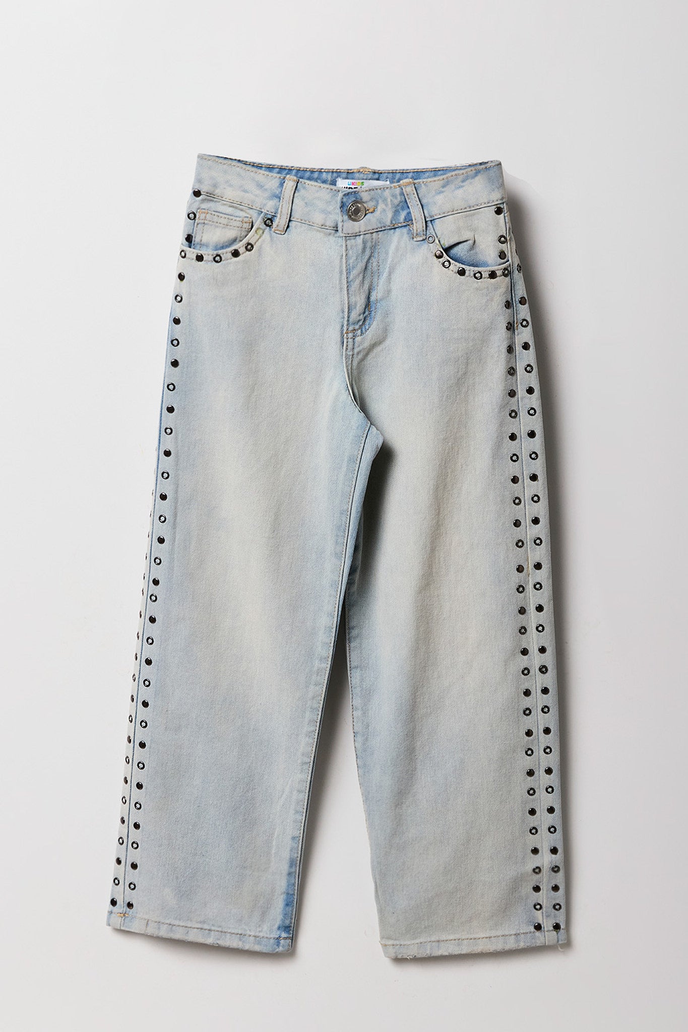 Jean à jambe large clouté pour fille Urban