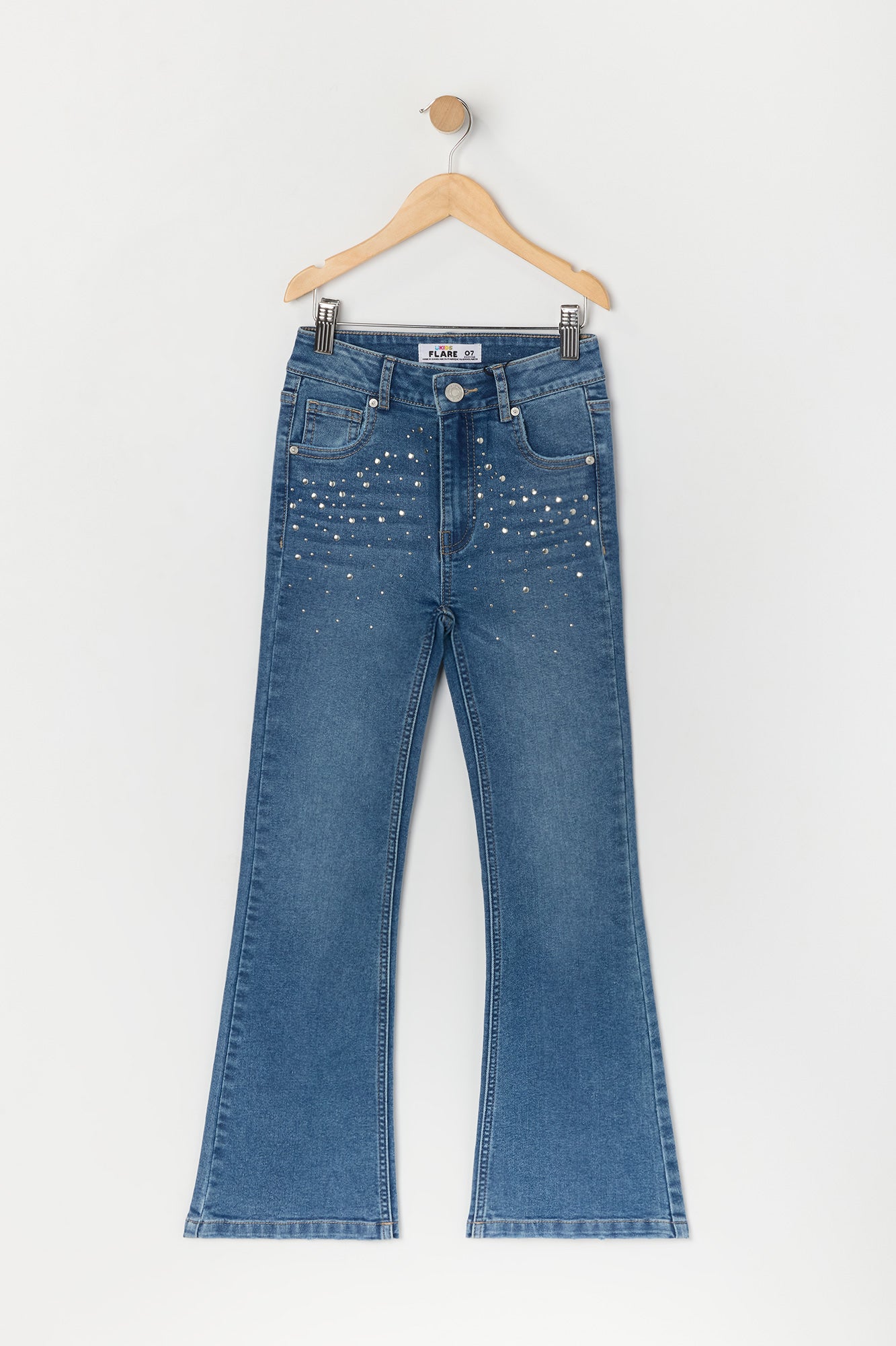 Girls Rhinestone Flare Jean