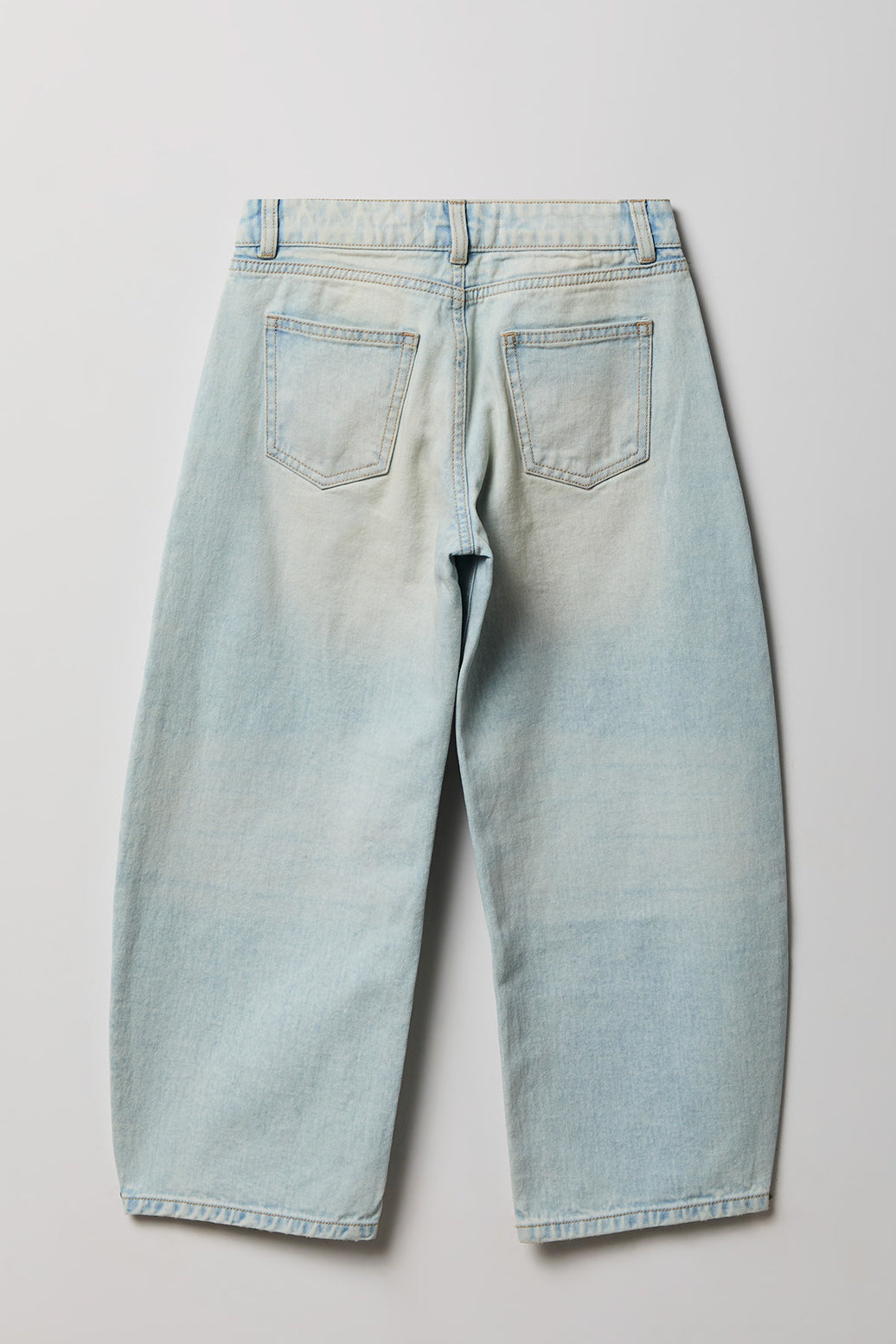 Alt View 2. Girls Mid Rise Barrel Jean - Light Denim Blue