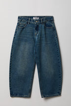 Girls Mid Rise Barrel Jean