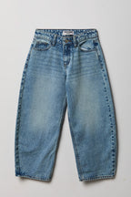 Girls Mid Rise Barrel Jean