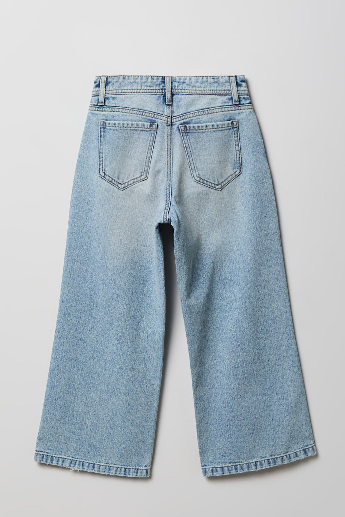 Vue alternative 2. Jean à jambe large et taille hute avec porte-clés pour fille