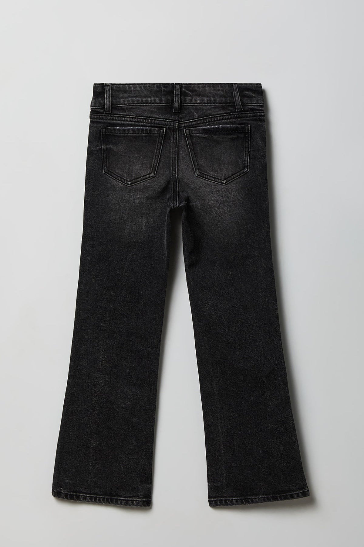Alt View 2. Girls Stretch Low Rise Bootcut Jean - Black