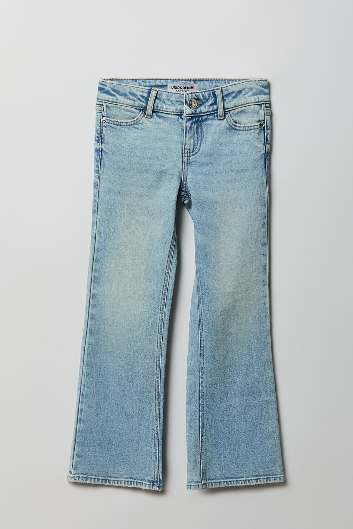 Jean extensible à jambe semi-évasée et taille basse