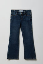Jean extensible à jambe semi-évasée et taille basse