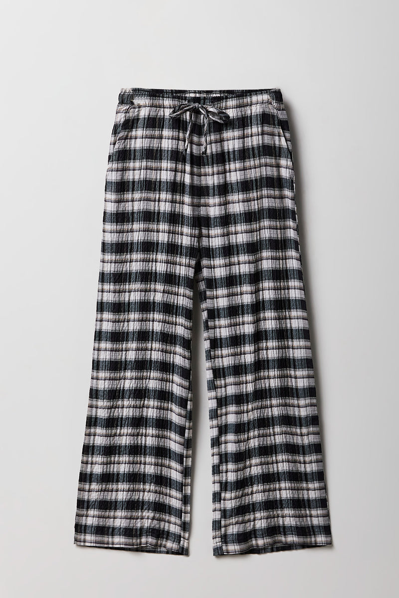 Pantalon fluide à carreaux pour filles