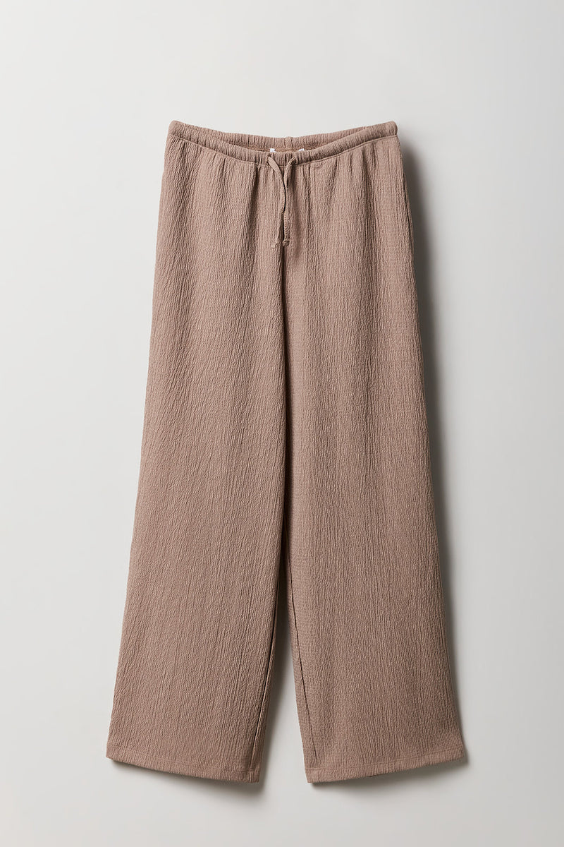Pantalon fluide texturé à jambe large pour fille