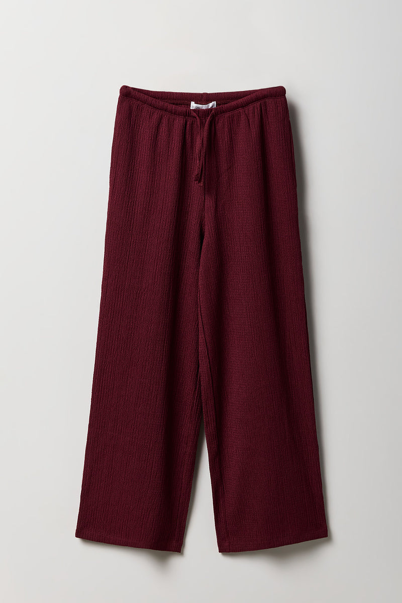 Pantalon fluide texturé à jambe large pour fille
