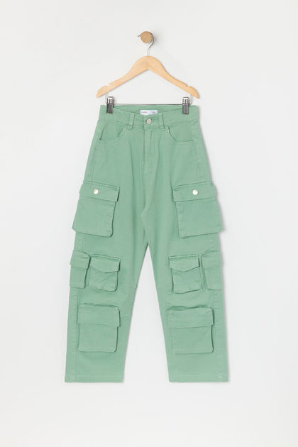 Pantalon cargo à jambe droite avec huit poches pour fille