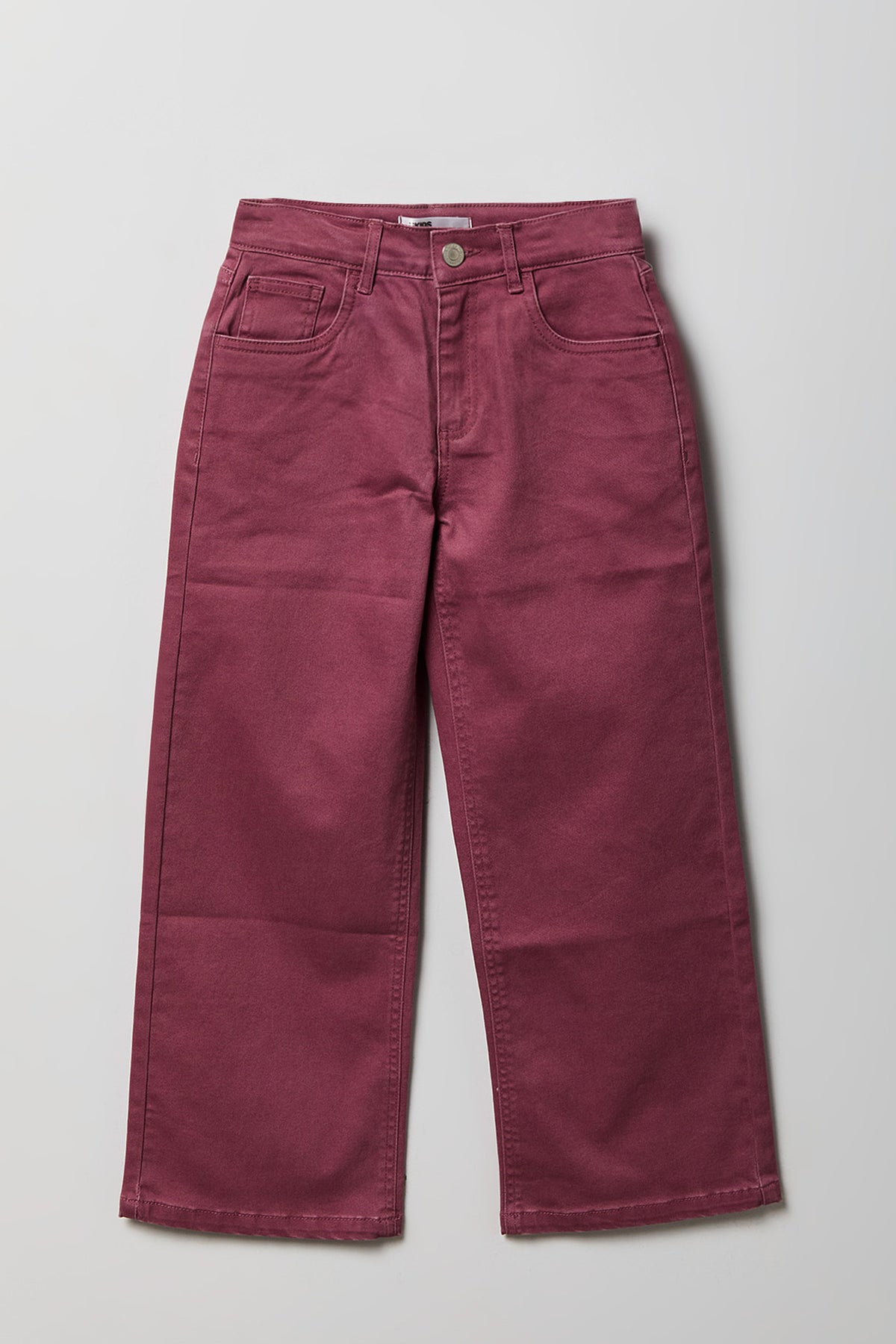 Alt View 2. Girls Embroidered Patch Baggy Jean - Mauve