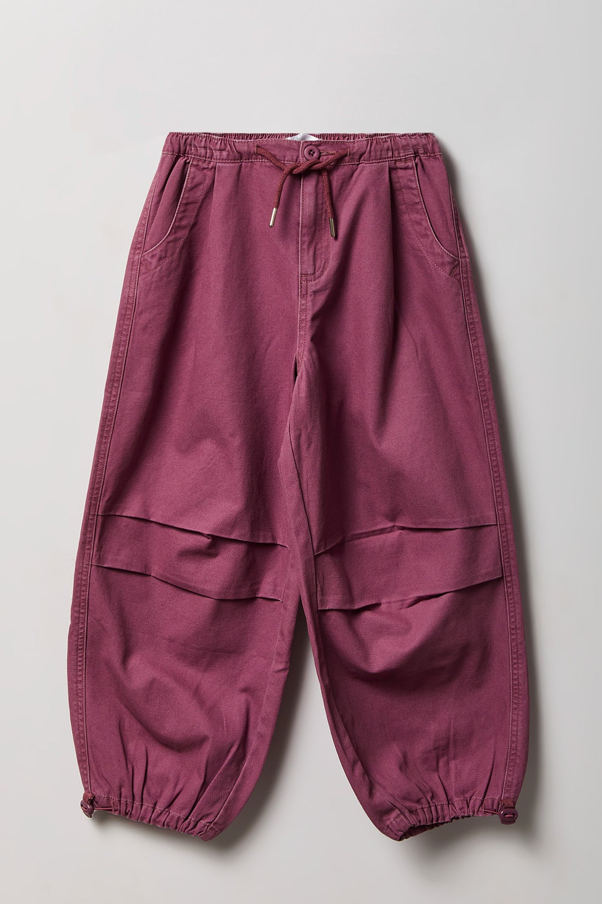 Girls Toggled Parachute Canvas Pant - Mauve