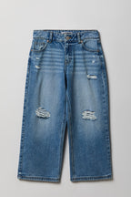 Girls Ripped Mid Rise Super Baggy Jean