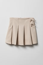 Girls Bow Pleated Skirt