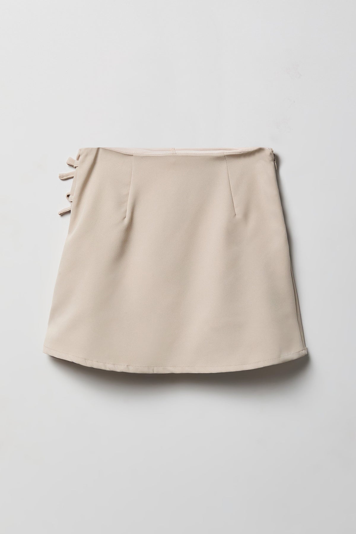 Alt View 2. Girls Bow Pleated Skirt - Tan