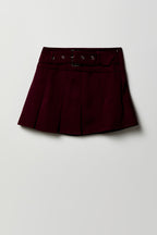 Jupe-short plissée avec ceinture pour fille