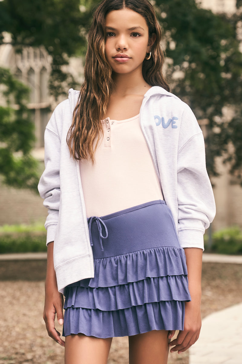 Jupe-short volantée en jersey pour fille