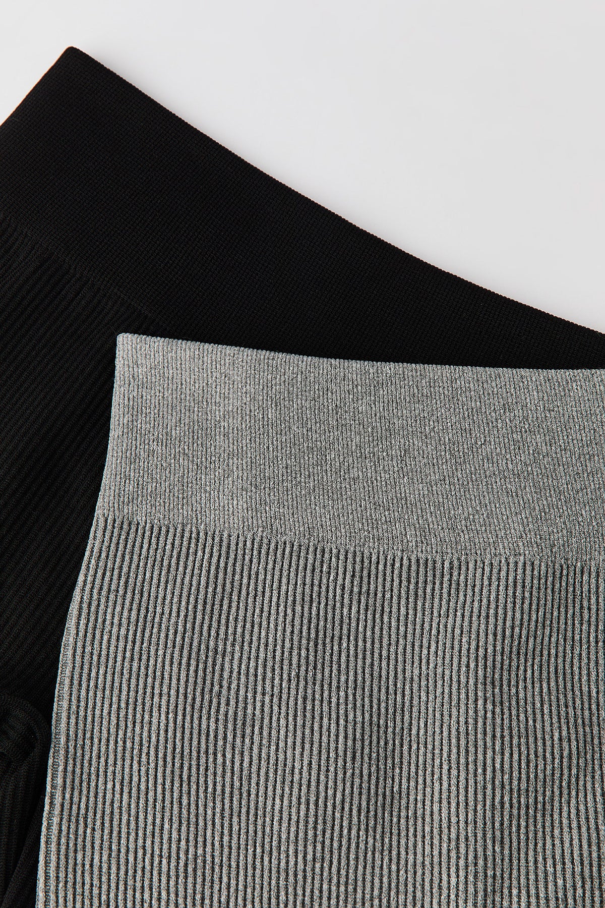 Girls Seamless Ribbed Legging (2 Pack) - Charcoal