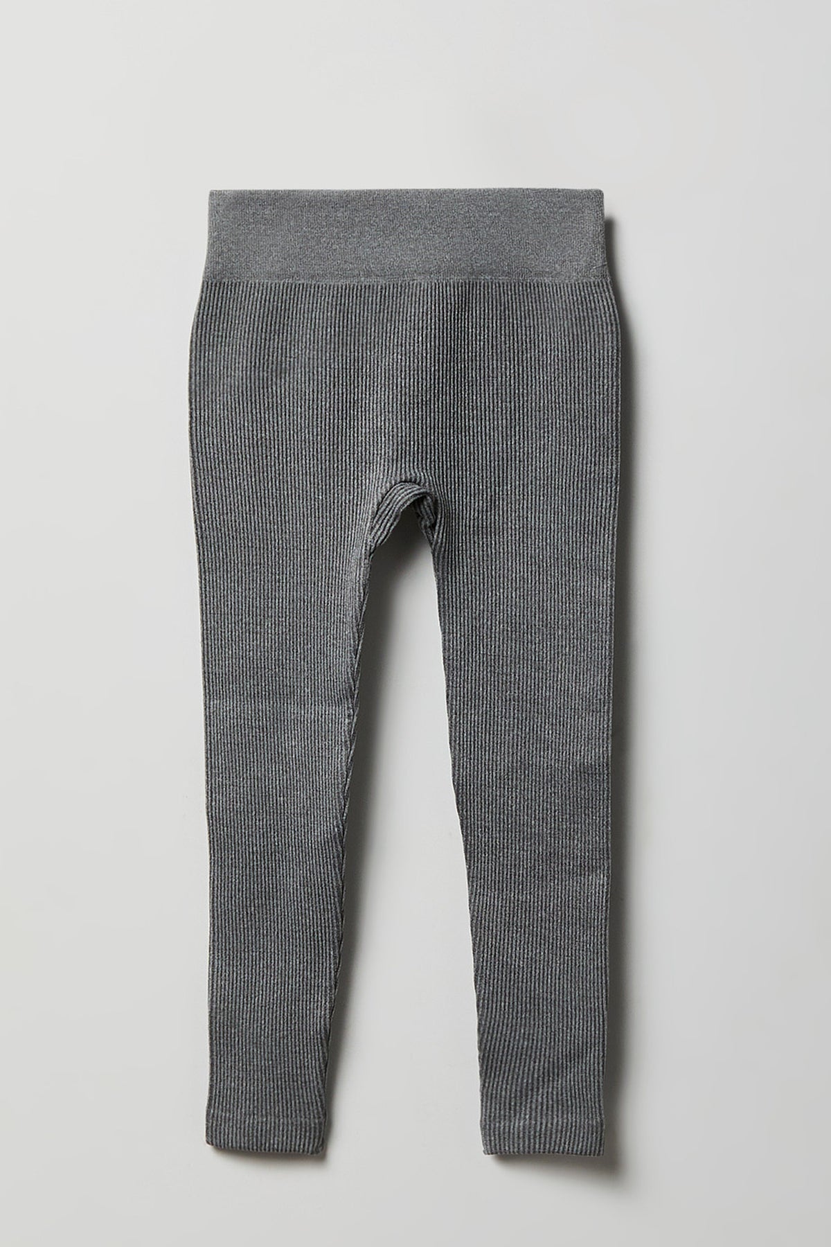 Alt View 2. Girls Seamless Ribbed Legging (2 Pack) - Charcoal